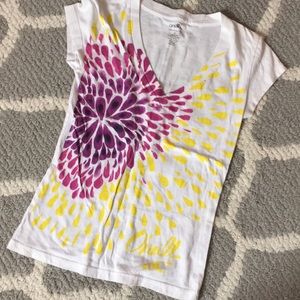 O’neill Women’s V Neck Tee Shirt With Flower